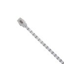 14ct White Gold Monaco Cubic Zirconia Agua Pave Lock Tennis Bracelet 7.5"