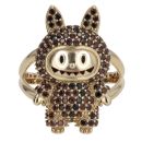 14ct Yellow Gold Brown Gemstone Bunny Ring