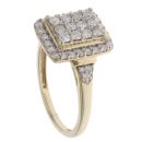 9ct Yellow Gold 0.90ct Brilliant Cut Diamond Cluster Ring
