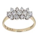18ct Yellow Gold 0.65ct Diamond Cluster Ring