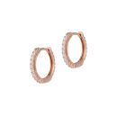 Rose Gold Plated Sterling Silver Cubic Zirconia Huggie Hoop Earrings