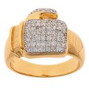 Silver Gold Plated Cubic Zirconia Boxing Glove Ring