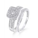 9ct White Gold 0.50ct Diamond Bridal Set