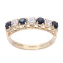 9ct Yellow Gold Sapphire and Cubic Zirconia Eternity Ring