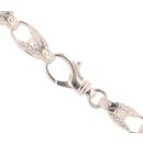 Silver Cubic Zirconia Patterned Tulip Chain 24" By Icesia