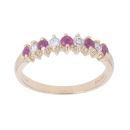 14ct Yellow Gold 0.15ct Diamond And Ruby Ring