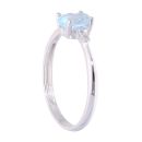 9ct White Gold Topaz and Diamond Dress Ring