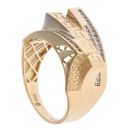 14ct Yellow Gold Greek Key Cubic Zirconia Fancy Ring