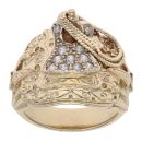 9ct Yellow Gold Cubic Zirconia Saddle Ring