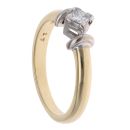 18ct Yellow and White Gold 0.27ct Princess Cut Diamond Solitaire Ring