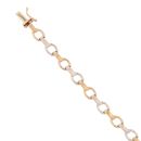 9ct Yellow And White Gold Hinged Fancy Bracelet 7"