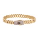 14ct Yellow Gold Monaco Classic Pave Lock Bangle