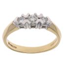 18ct Yellow Gold 0.33ct Brilliant Cut Diamond Trilogy Ring