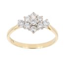 18ct Yellow Gold 0.50ct Diamond Cluster Ring