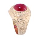 9ct Yellow Gold Red Gemstone College Ring