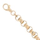 9ct Yellow Gold Patterned And Plain Belcher Bracelet 9"
