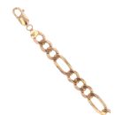 9ct Yellow Gold Figaro Bracelet 7"