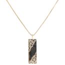 9ct Yellow Gold Patterned Ingot Pendant and Chain 24"
