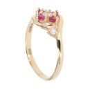 Children's 14ct Yellow Gold Pink Gemstone And Cubic Zirconia Ring