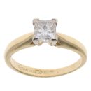 18ct Yellow Gold 0.50ct Princess Cut Diamond Solitaire Ring