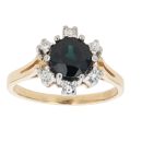 18ct Yellow Gold 0.15ct Diamond and Sapphire Cluster Ring