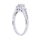 18ct White Gold 0.80ct Brilliant Cut Diamond Trilogy Ring