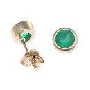 925 Sterling Silver Gold Plated Green Onyx Solitaire Earrings