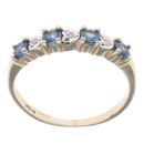9ct Yellow Gold 0.05ct Diamond And Sapphire Ring