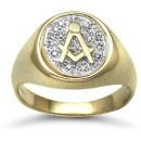 9ct Yellow Gold 0.10ct Diamond Masonic Ring