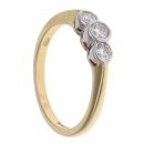 18ct Yellow Gold 0.25ct Brilliant Cut Diamond Graduated Trilogy Ring