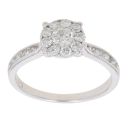 18ct White Gold 0.80ct Brilliant Cut Diamond Cluster Ring
