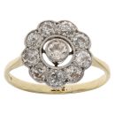 14ct Yellow Gold 1.00ct Brilliant Cut Diamond Cluster Ring