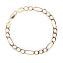 9ct Yellow Gold Figaro Bracelet 7.5"