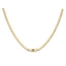 14ct Yellow Gold Monaco Curb Classic Plain Lock Chain 16"