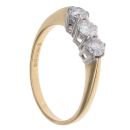 18ct Yellow Gold 0.75ct Brilliant Cut Diamond Trilogy Ring