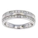9ct White Gold 0.56ct Diamond 2 Row Ring by Anya Belle