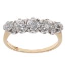 18ct Yellow Gold 0.75ct Brilliant Cut Diamond Five Stone Ring