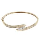 9ct Yellow Gold 1.00ct Brilliant Cut Diamond Twist Bangle