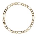 9ct Yellow Gold Figaro Bracelet 8"