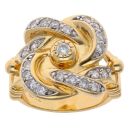 Silver Gold Plated Cubic Zirconia Knot Ring