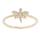 Children's 14ct Yellow Gold Cubic Zirconia Dragonfly Ring