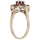 9ct Yellow Gold Pink Garnet Cluster Ring