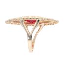 14ct Yellow Gold Red Gemstone Ring