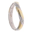 18ct Yellow and White Gold 0.03ct Diamond Wishbone Ring