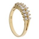 18ct Yellow Gold 0.50ct Brilliant Cut Diamond Two Row Ring