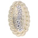 14ct Yellow And White Gold Greek Key Patterned Fancy Ring
