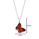 Sterling Silver Baltic Amber Butterfly Pendant Necklace