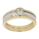 18ct Yellow And White Gold Brilliant Cut Diamond Solitaire Ring