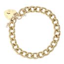 9ct Yellow Gold Heart Charm Bracelet 7"
