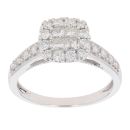 9ct White Gold 0.66ct Diamond Cluster Ring